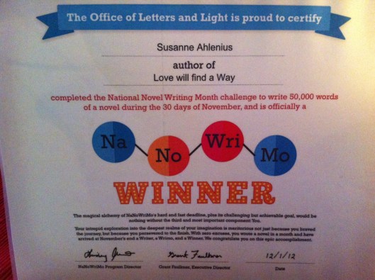 Certifikat NaNoWriMo 2012